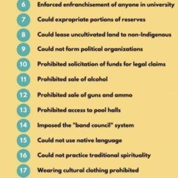 21 more topics of the indian act.. that hurt our First Nations people.. 